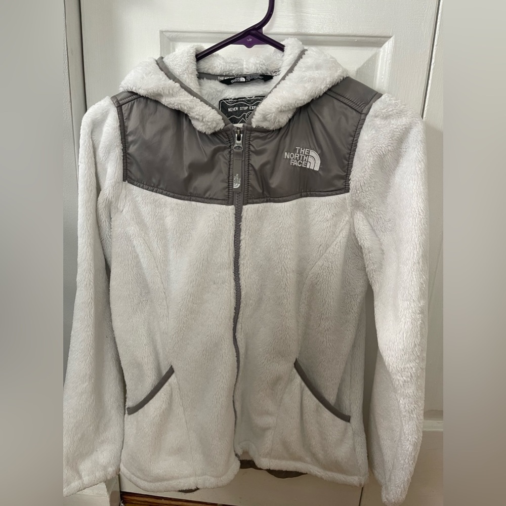 Girls White North Face Fleece jacket size Large